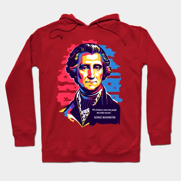 George Washington pop art Hoodie by BAJAJU